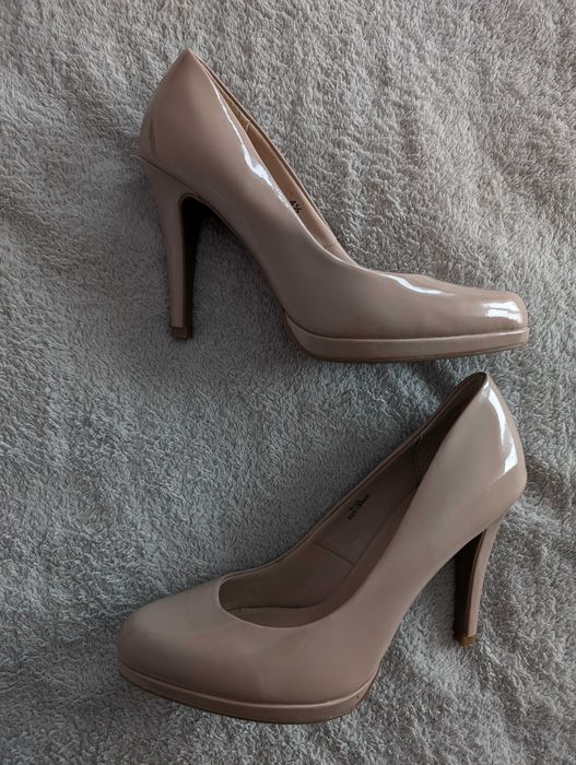 Beżowe eleganckie buty na obcasie szpilki M&S Insolia 37,5 37 38