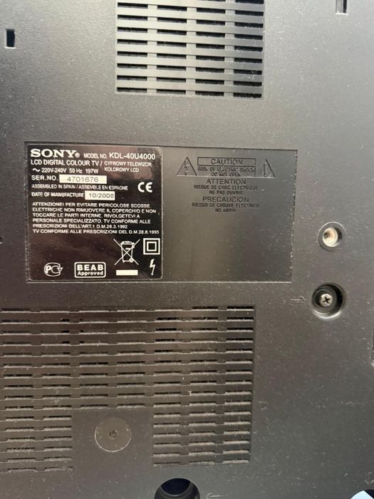 Telewizor Sony Bravia KDL-40U4000 + stolik pod TV + dekoder wiwa gratis