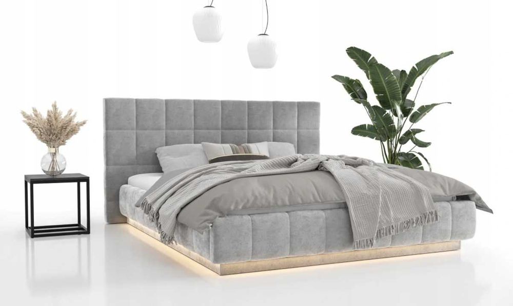 Łóżko tapicerowane Quadro długie 140/160/180/200 x 220 stelaż+pojemnik