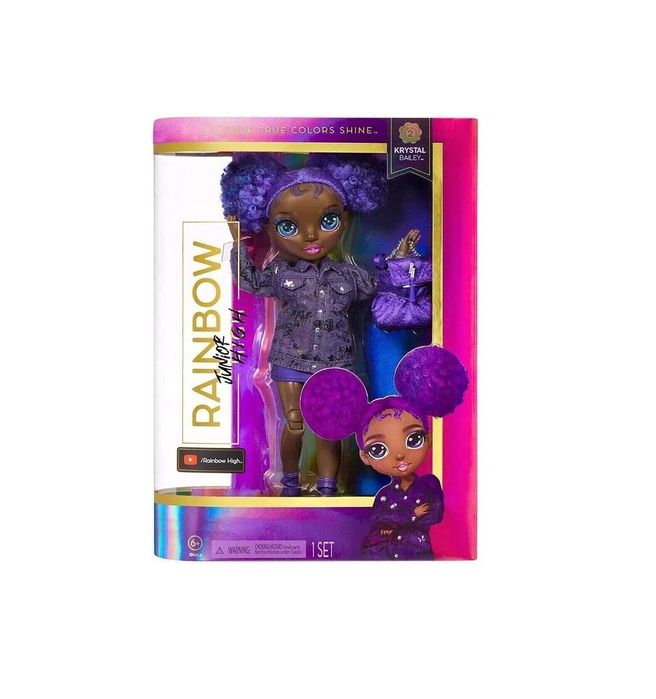 MGA Rainbow Junior High Krystal Bailey Fioletowe Włosy Lalka *NOWE*