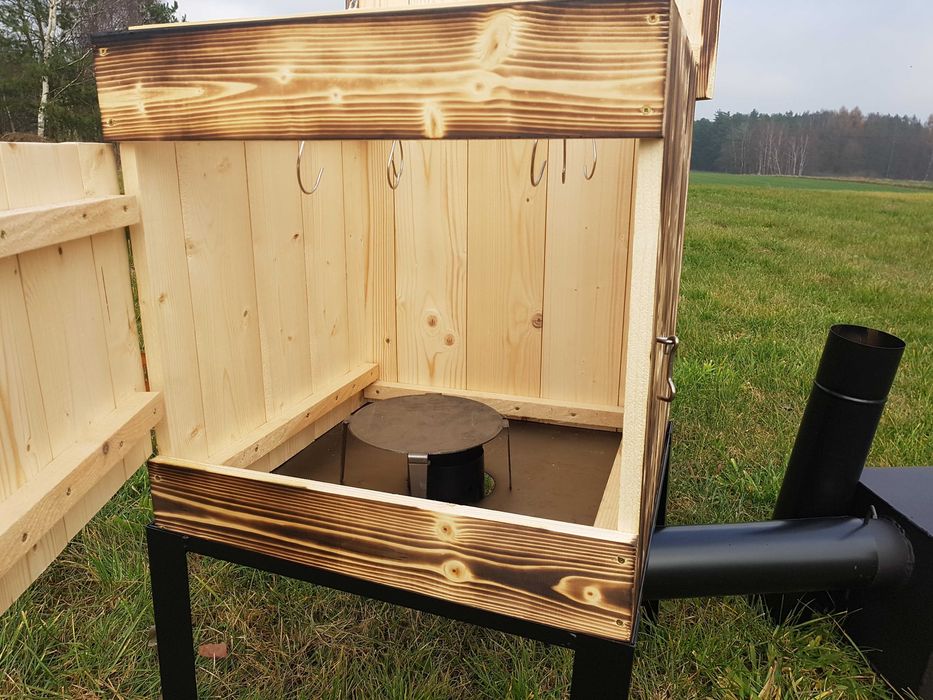 WĘDZARNIA Opalana Domowa Ogrodowa Drewniana Drzwi Komin Wędzok