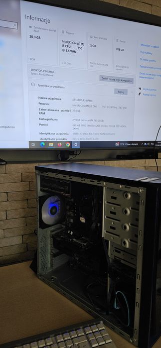 Komputer i5 750, nvidia gtx 760, 20 GB RAM