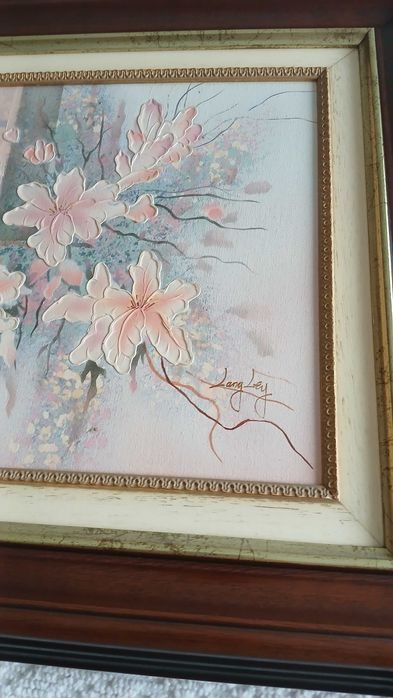 Quadro de flores a óleo