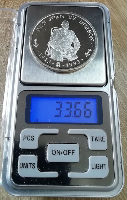Іспанія 5 екю 1993р. Дон Хуан де Бурбон. СРІБЛО. ПРУФ.