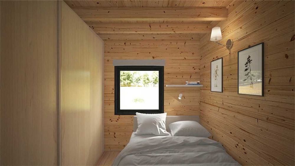 Drewniany domek całoroczny letniskowy 5m/8m 28mm-15mm