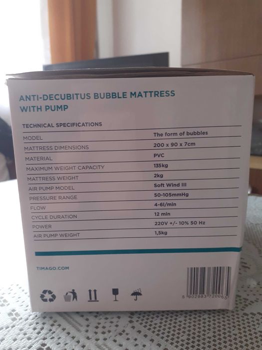 Materac przeciwodleżynowy z kompresorem - stan idealny