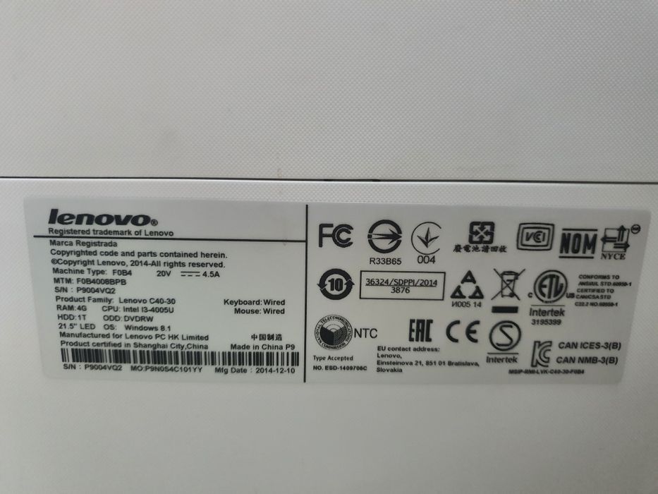 Lenovo c40-30 All in One