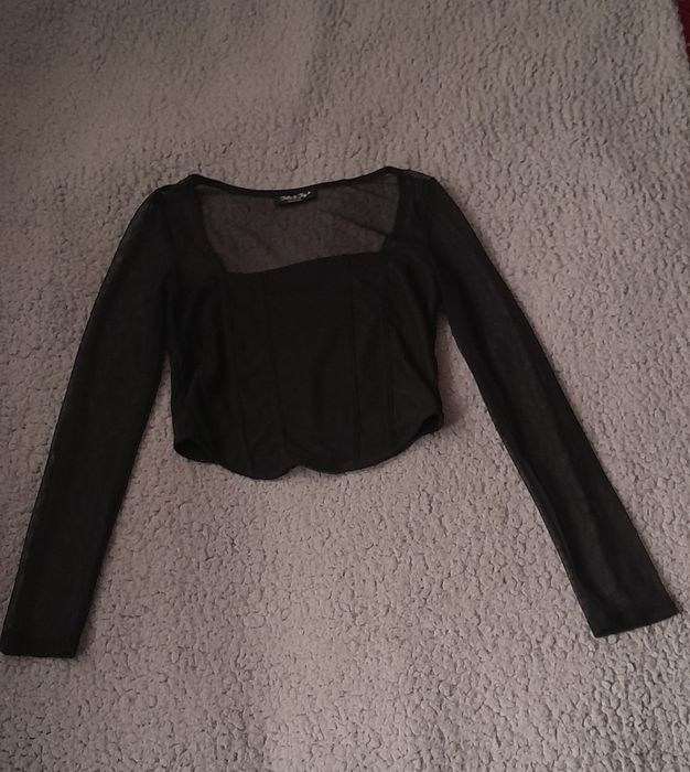 Gorsetowa bluzka z siateczką