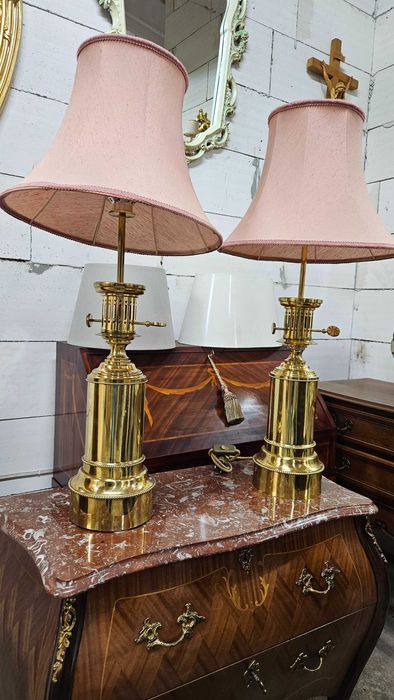 Stara Piękna Lampa Stojąca Mosiądz - Aukcja Komplet