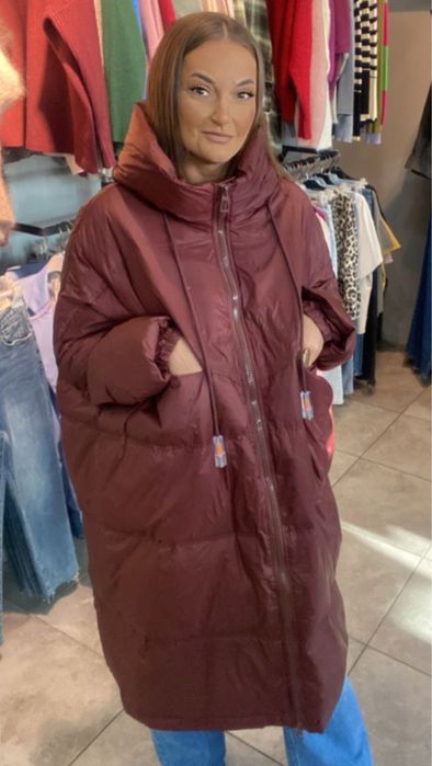 Płaszcz naturalny puch . Oversize . Nowość ! Bestseller !!