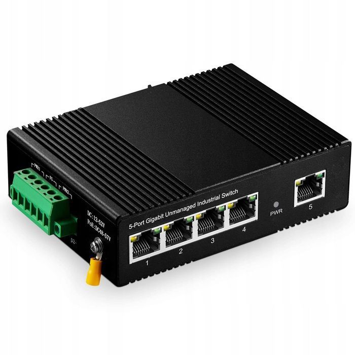 Binardat 5-portowy Gigabit Din Rail Ethernet Switch 4