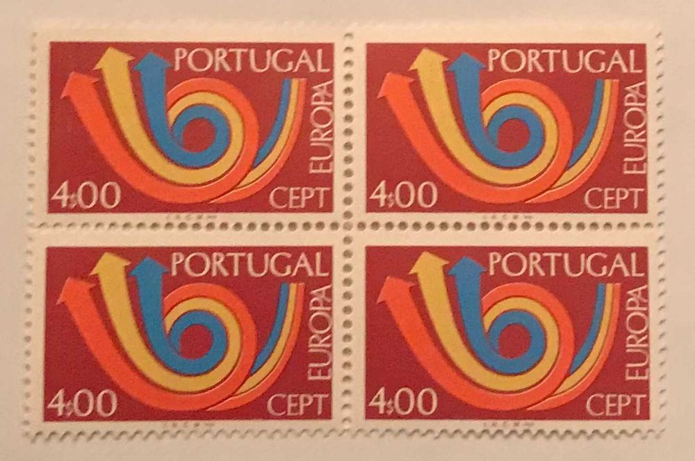Quadra de selos novos de 4$00 - Europa CEPT - 1973