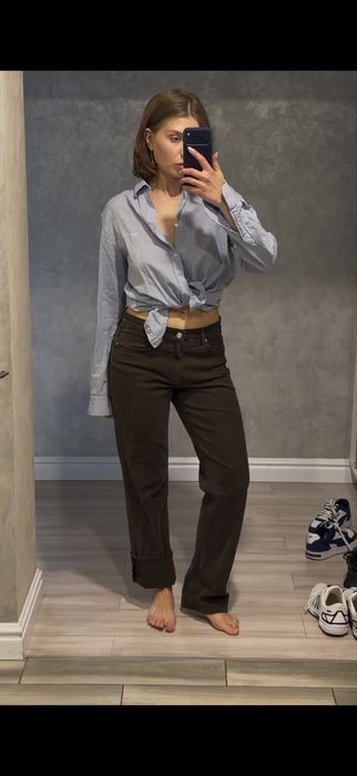 Джинси Massimo Dutti коричневі, сорочка Armani