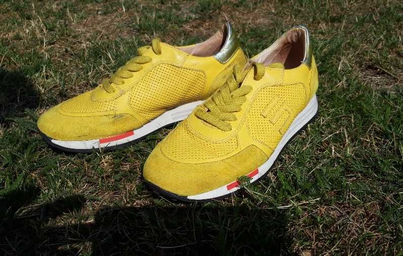Adidasy żółte skora 38