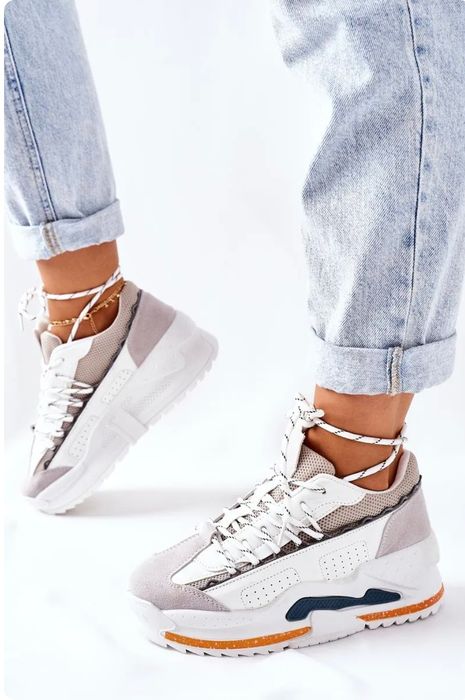 Damskie Sportowe Buty Sneakersy Białe rozmiar 38