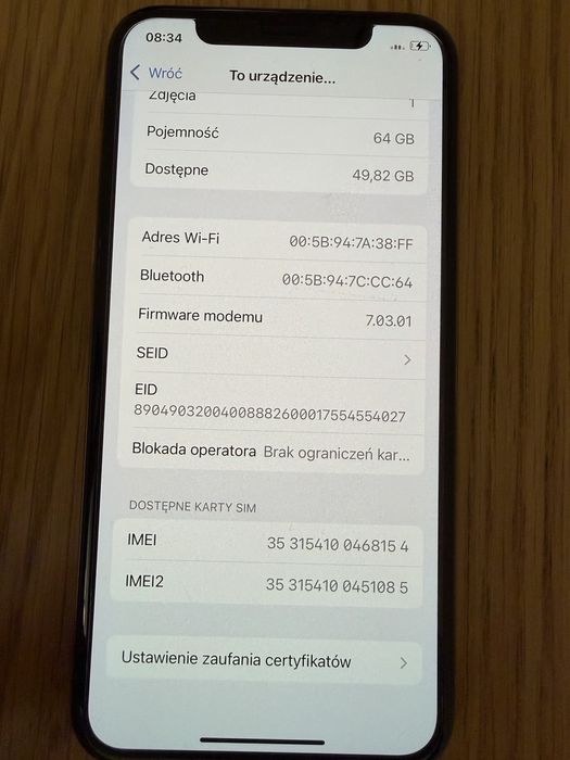 Sprzedam iphona XS 64 GB