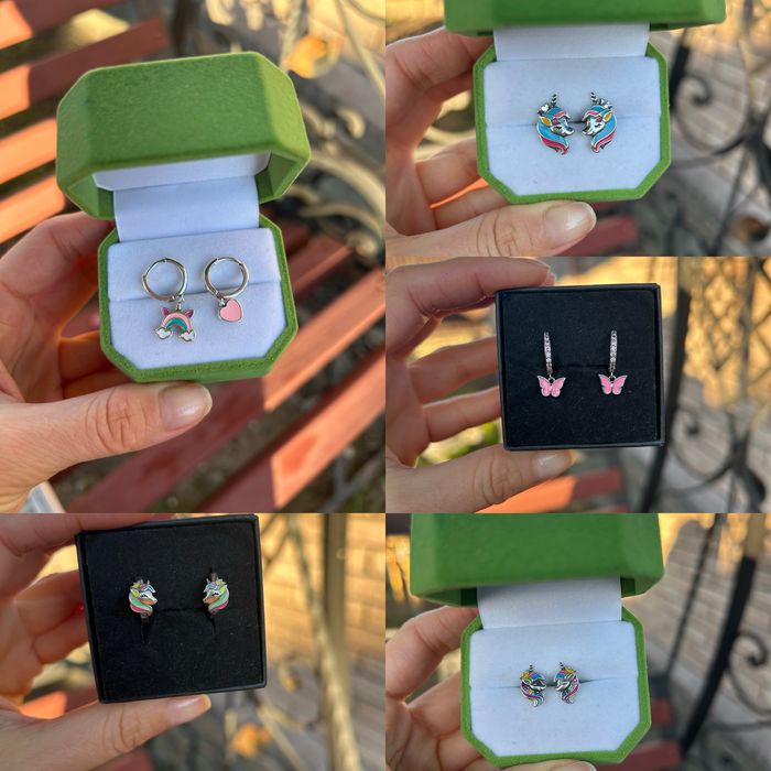 Срібні дитячі сережки s925 , різні моделі