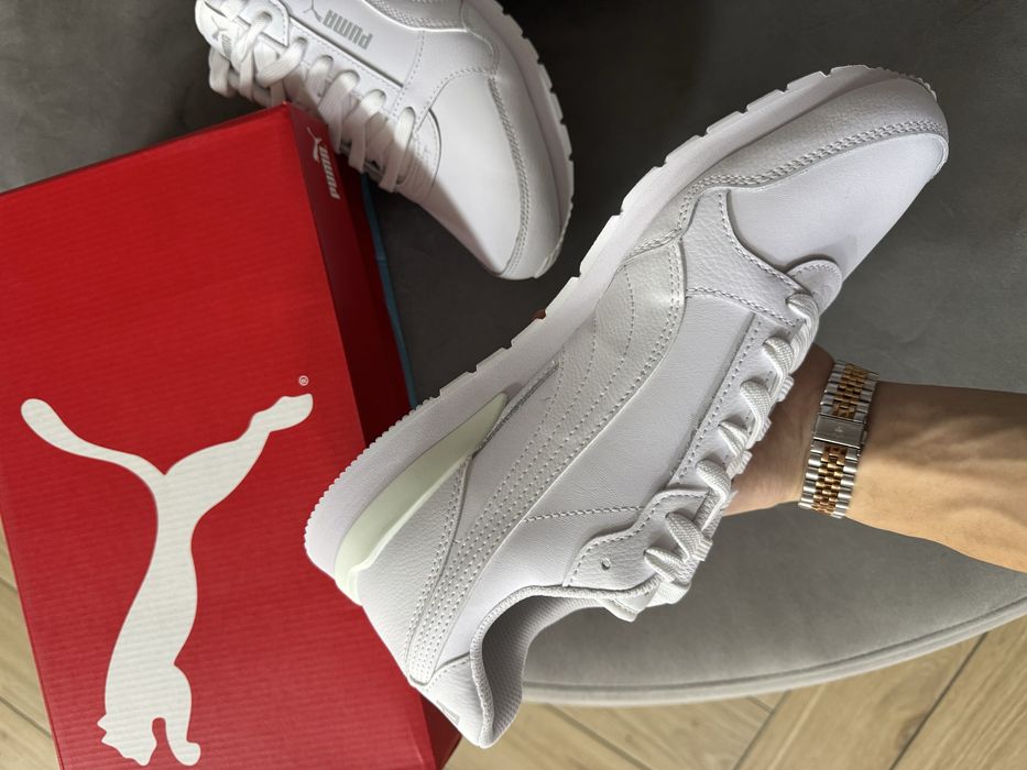 Nowe Skórzane Buty Męskie Puma st Runner Białe Klasyczne Sneakersy 45