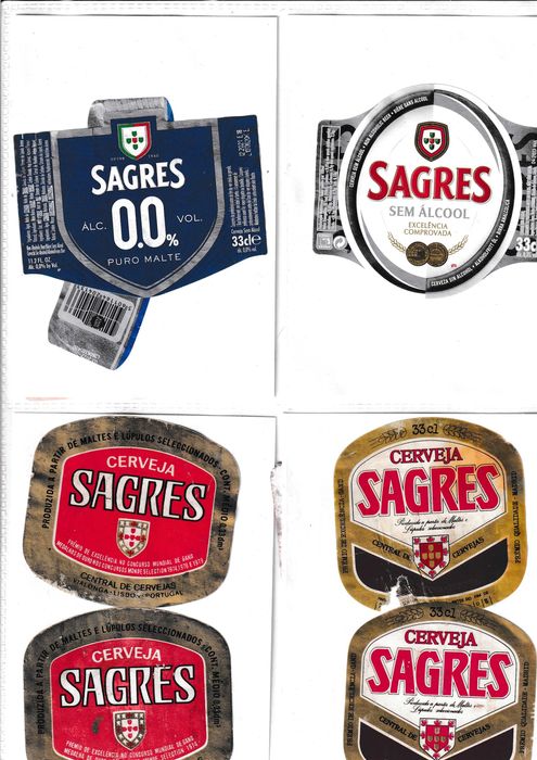 Rotulos de cerveja da Sagres