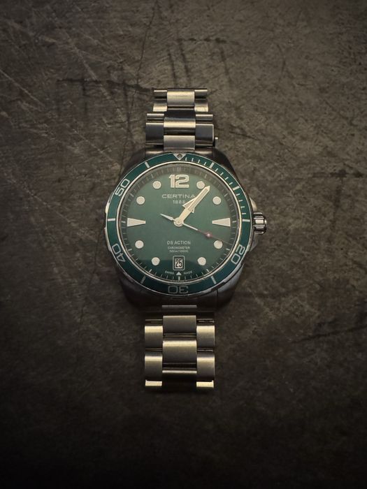 Certina ds action green кварц