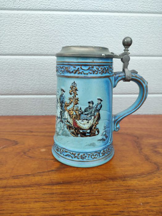 Ceramiczny Kufel Kolekcjonerski - Gerz - błękitny - design - W