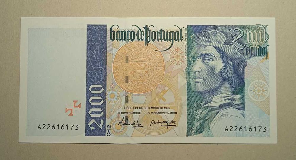 Nota 2 mil escudos 1995 NOVA - Envio Gratis