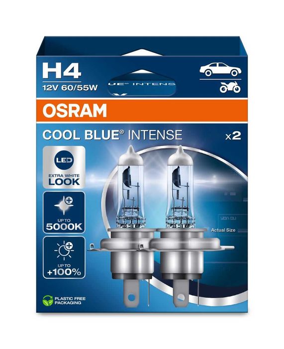 Żarówki H4 12V Osram Cool Blue Intense 5000K, kpl 2 szt