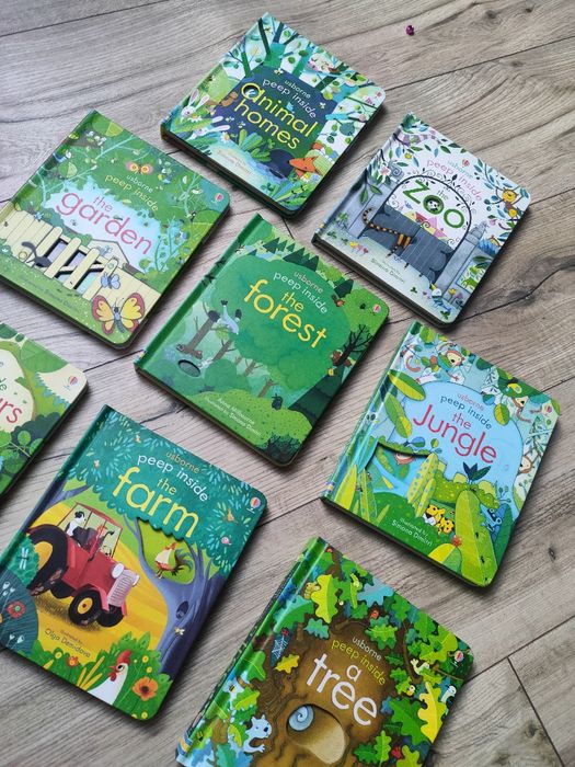 8 książeczek z serii peep inside usborne