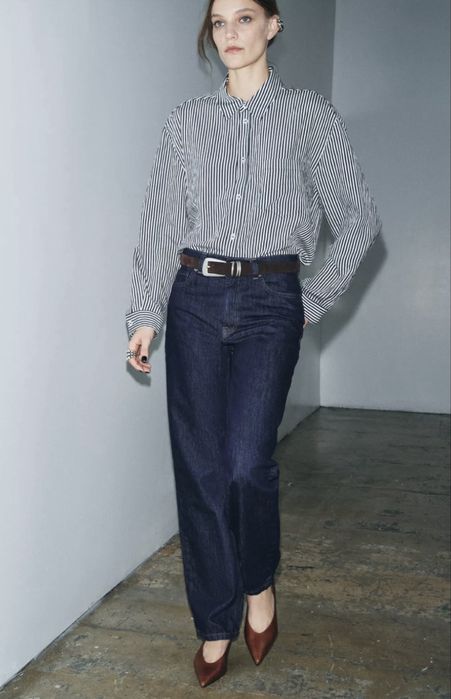 Zara Woman proste jeansy z wysokim stanem nowe r 36