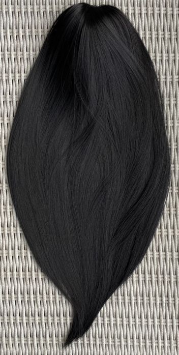 Premium Ultra włosy doczepiane, czarny, kucyk, treska, klamra 244.