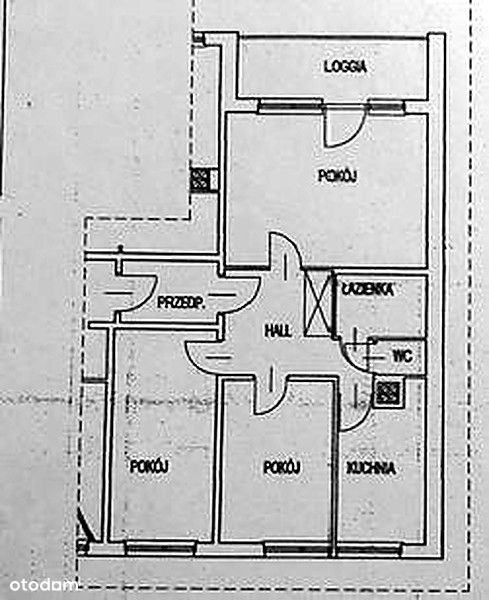 3 pokoje | 55,90 m² | Do remontu| Metro