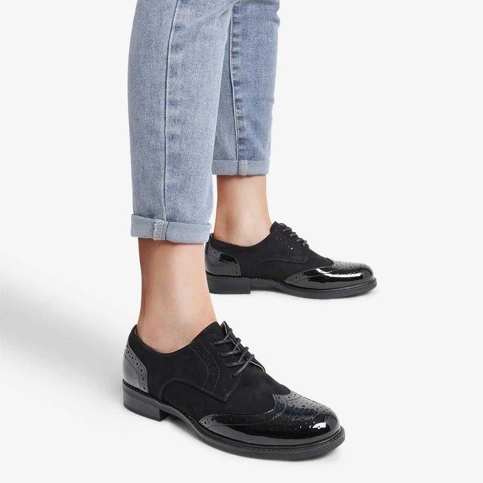 Nowe damskie buty Oxford / półbuty / trzewiki / czarne "38" !2813!