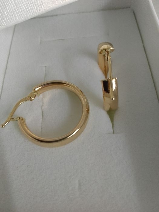Złote kolczyki gładkie kółka złoto 585 średnica 2 cm