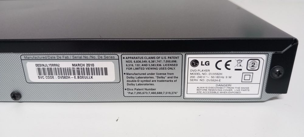 LG DVD  Player Model no:DVX582H