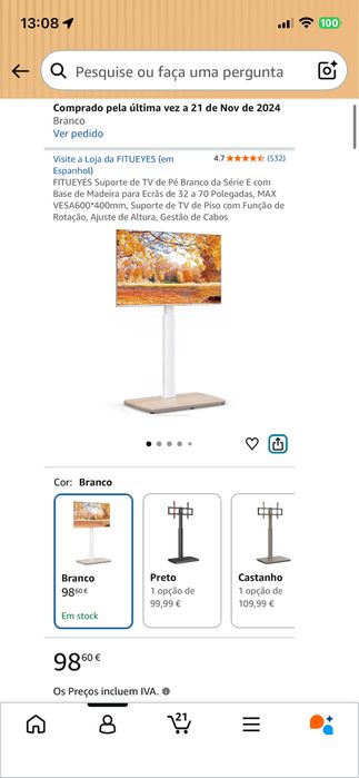 Suporte de TV de pé 32 a 70 polegadas, MAX VESA 600*400mm