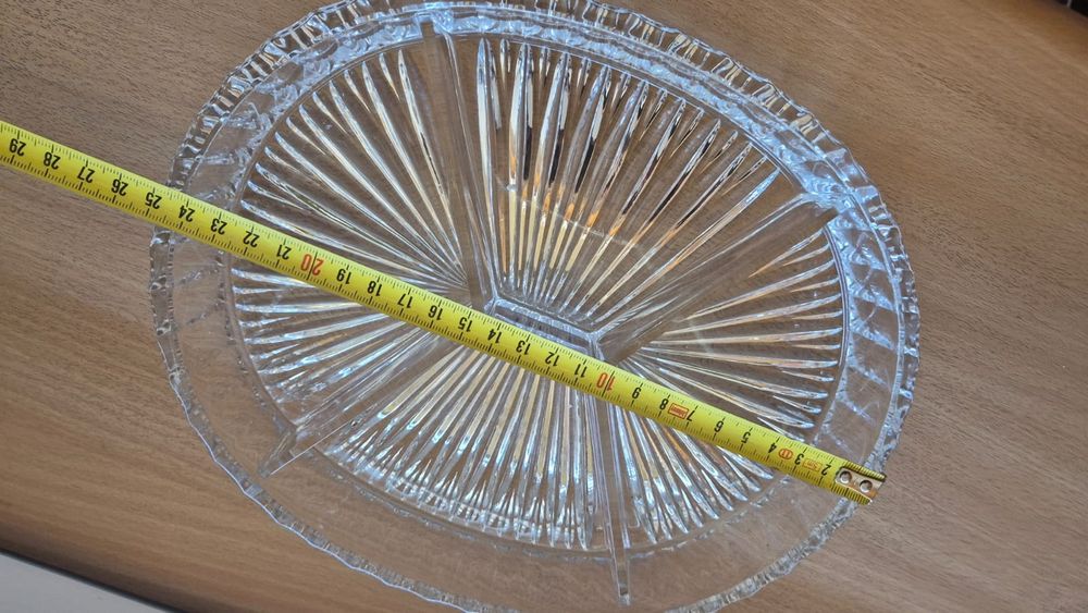 Kryształowa patera z Huty Julia, 20x25 cm