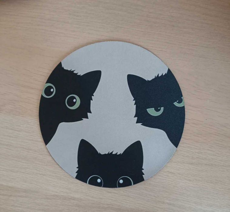 Podkładka pod mysz antypoślizgowa okrągła kotek