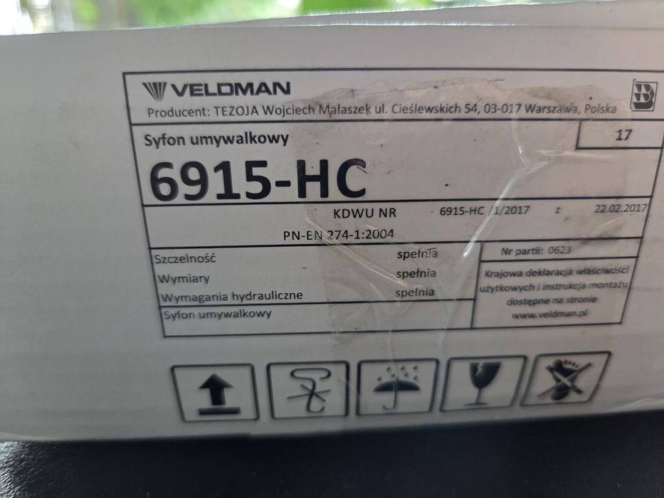 Syfon umywalkowa Veldman chrom