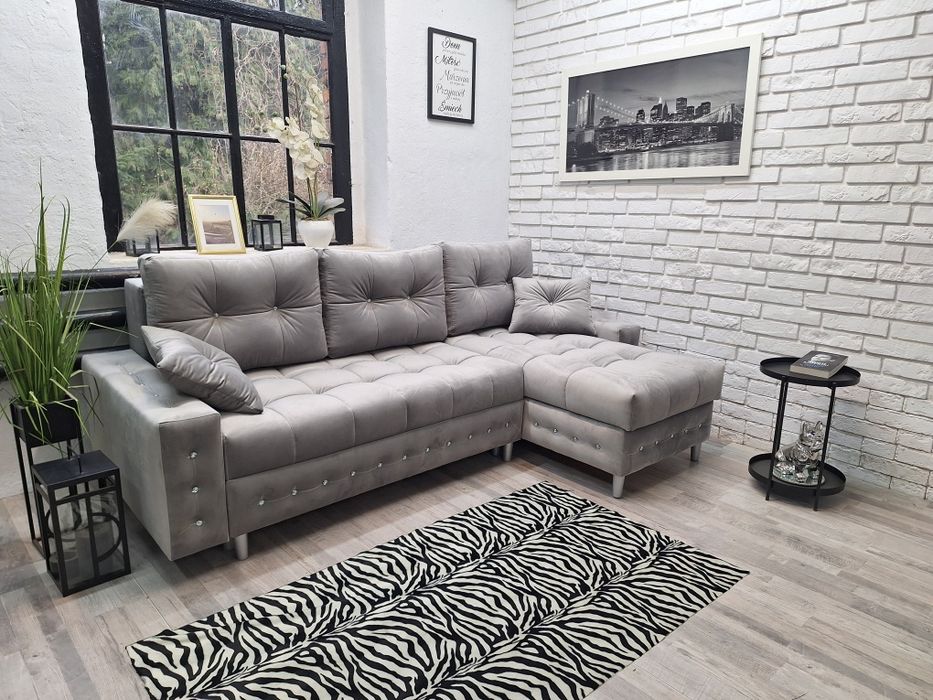 Narożnik Izi Glamour sprężyny welur