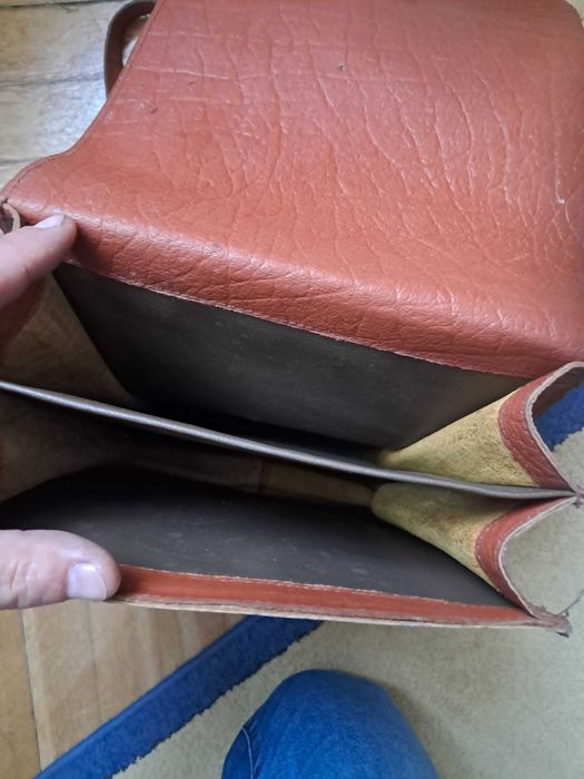 skórzana torba raportówka z prlu stan bdb