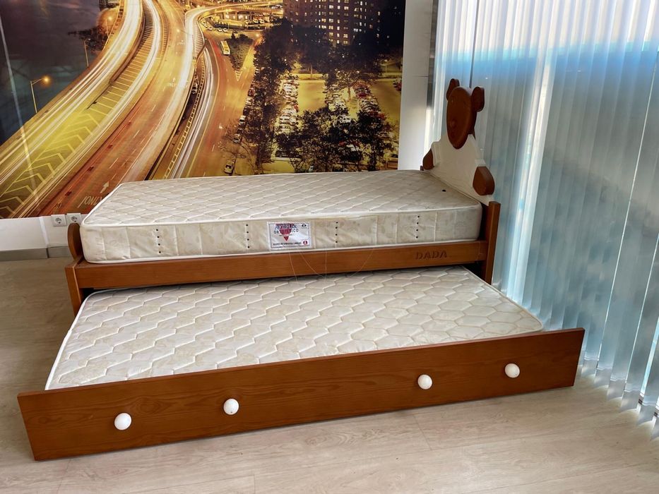 Dupla cama urso com dois colchões