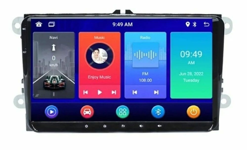 Radio 2 DIN 7 ou 9 Polegadas VW + Carplay /VW/Golf/SEAT/SKODA/Câmera