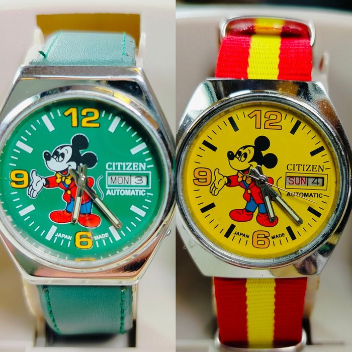 2 x zegarek Citizen Mickey Moise Myszka Miki automatyczny automat