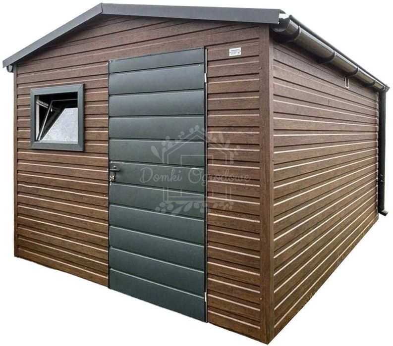 Schowek - domek ogrodowy 2,7x3,5mciemny orzech  drewnopodobny  ID1047