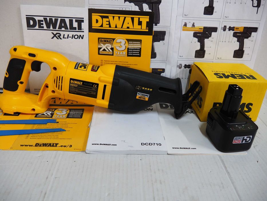 Komplet DEWALT DW 937 pilarka szablasta 14,4v +bateria Rems 12v 3ah