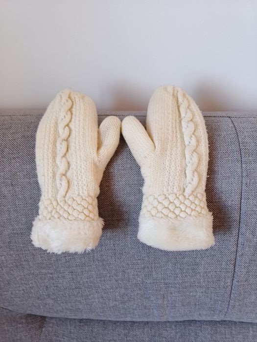 Rękawiczki damskie, wełniane, rozmiar M