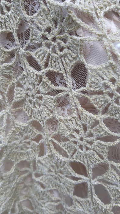 В'язана шаль з бахромою з бавовни, світло-зелений колір