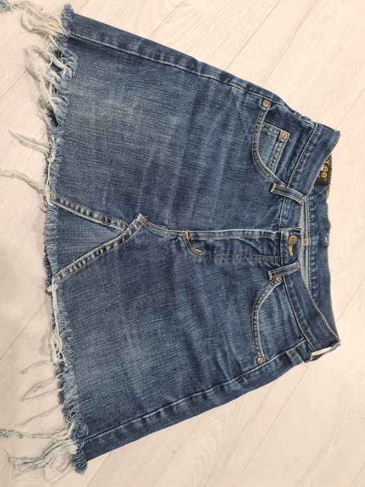 LEE krótka spódnica jeans r. 27 strzępiona