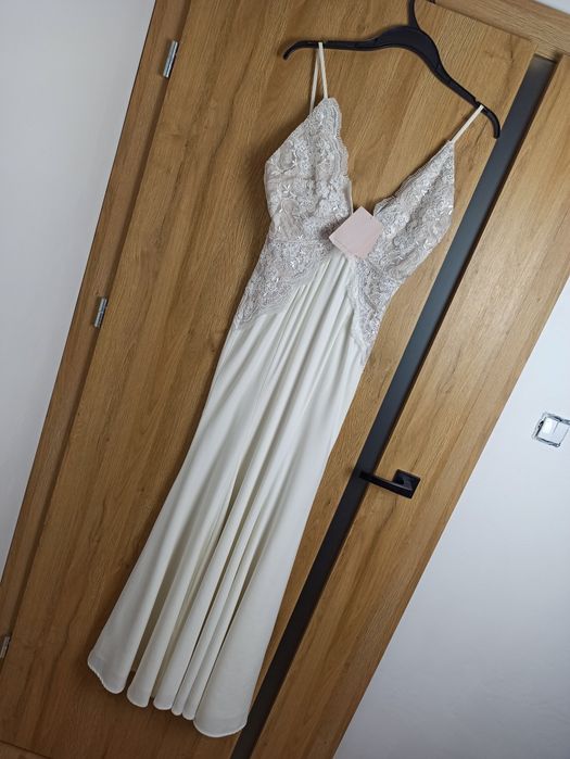 Missguided suknia biała ślubna na poprawiny 38 M,