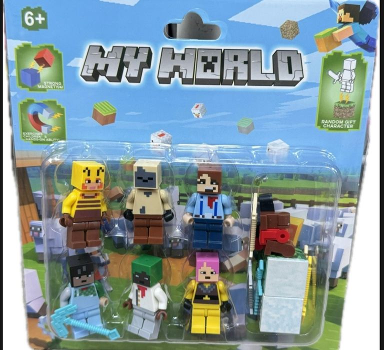 Zestaw figurek „My World” – kompatybilne z Minecraft, 7 postaci + akce